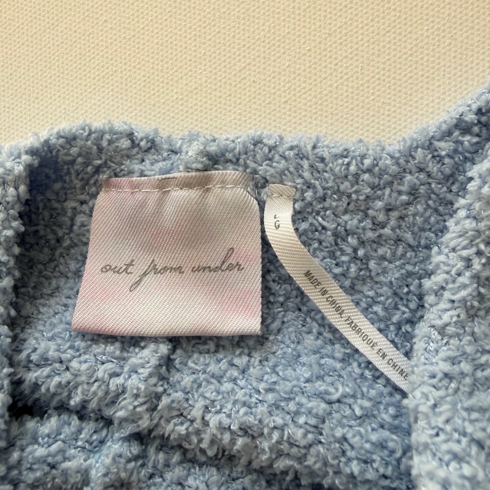 Urban Outfitters Out From Under Fuzzy Blue Bralette Size L Cozy Lounge Y2K - Picture 5 of 7